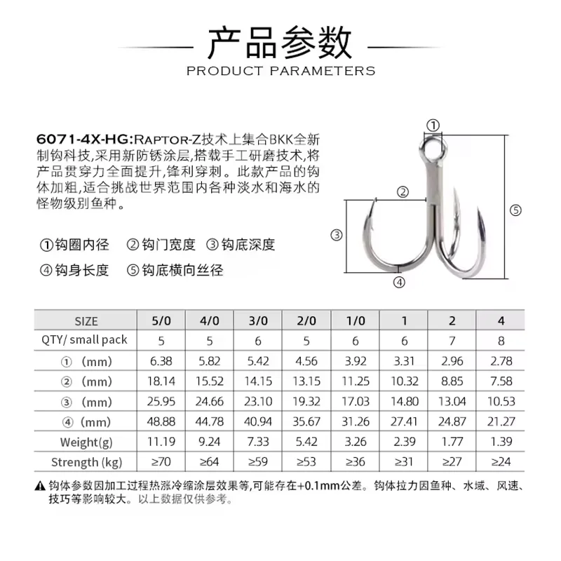 BKK BT6071 4X anzuelos triples fuertes Ultra antioxidantes para agua salada, anzuelo de pesca triple forjado con punta de aguja curva redonda de acero alto en carbono - imagen 3