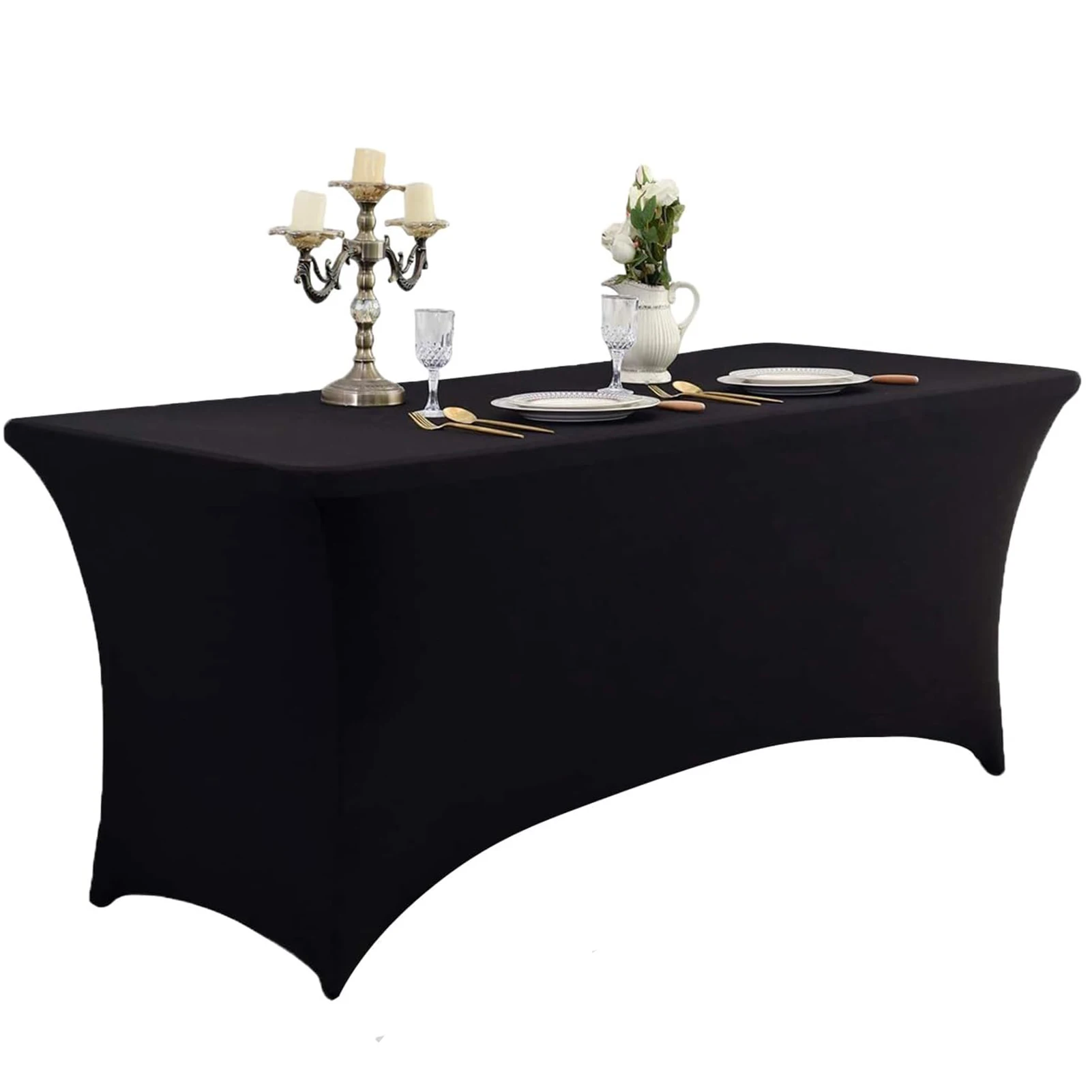 Mantel elástico Licra rectangular plegable – Protector de mesa para bodas