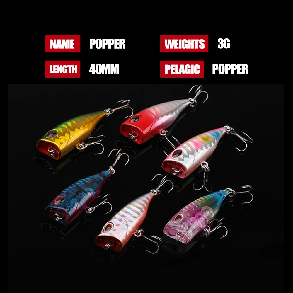 Topwater Popper cebo duro Wobblers artificiales aparejos de pesca de plástico lubina Lucio flotante superficie oscilante señuelo de pesca - imagen 2