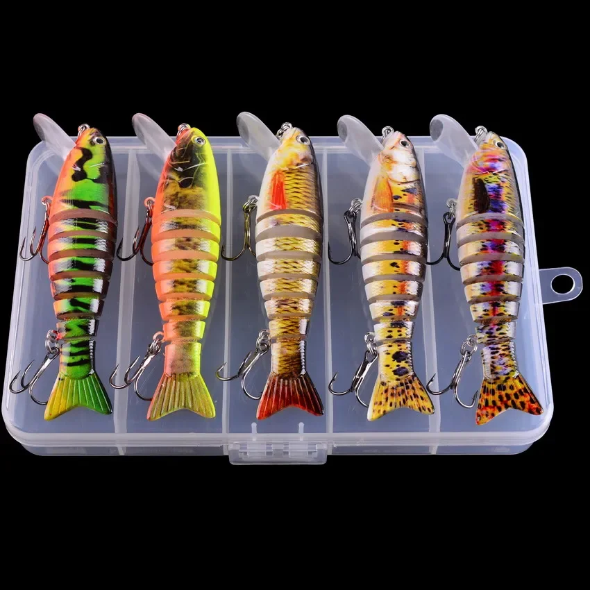 Wobbler de hundimiento, 5 piezas, 11cm, 17g, 8 segmentos, Señuelos de Pesca multiarticulados, Swimbait, cebo duro, aparejos de pesca para lubina Isca Crankbait - imagen 2