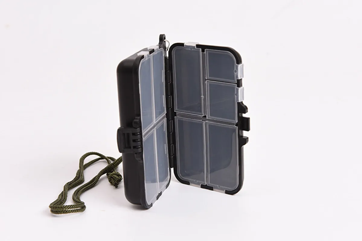 Caja de aparejos de pesca portátil, Mini estuche de almacenamiento de 9 compartimentos, gancho de señuelo de pesca, herramienta de cebo, caja de guarda, accesorios de equipo de pesca - imagen 5