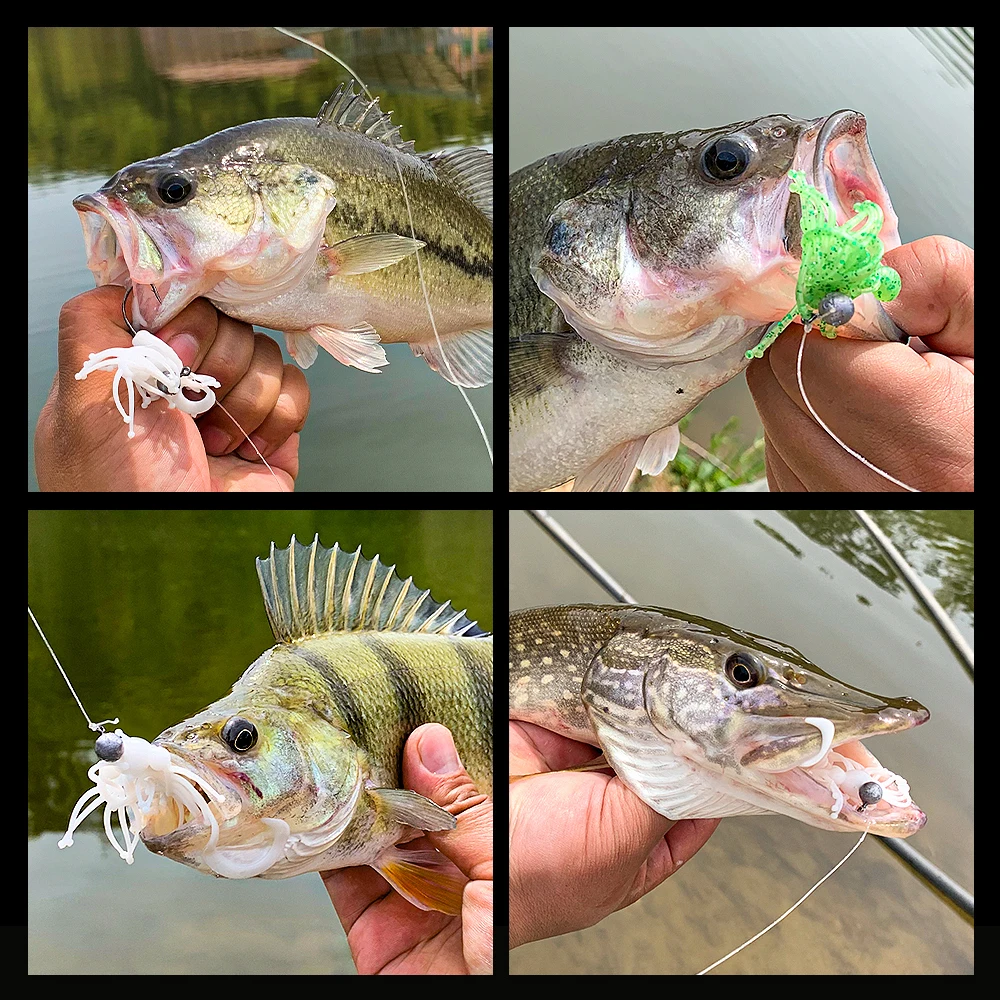Spinpoler-señuelo de Pesca suave ELF, aparejos múltiples, falda UV/luminosa, gusano, Swimbait, larva TPR, aparejos de natación flexibles - imagen 5