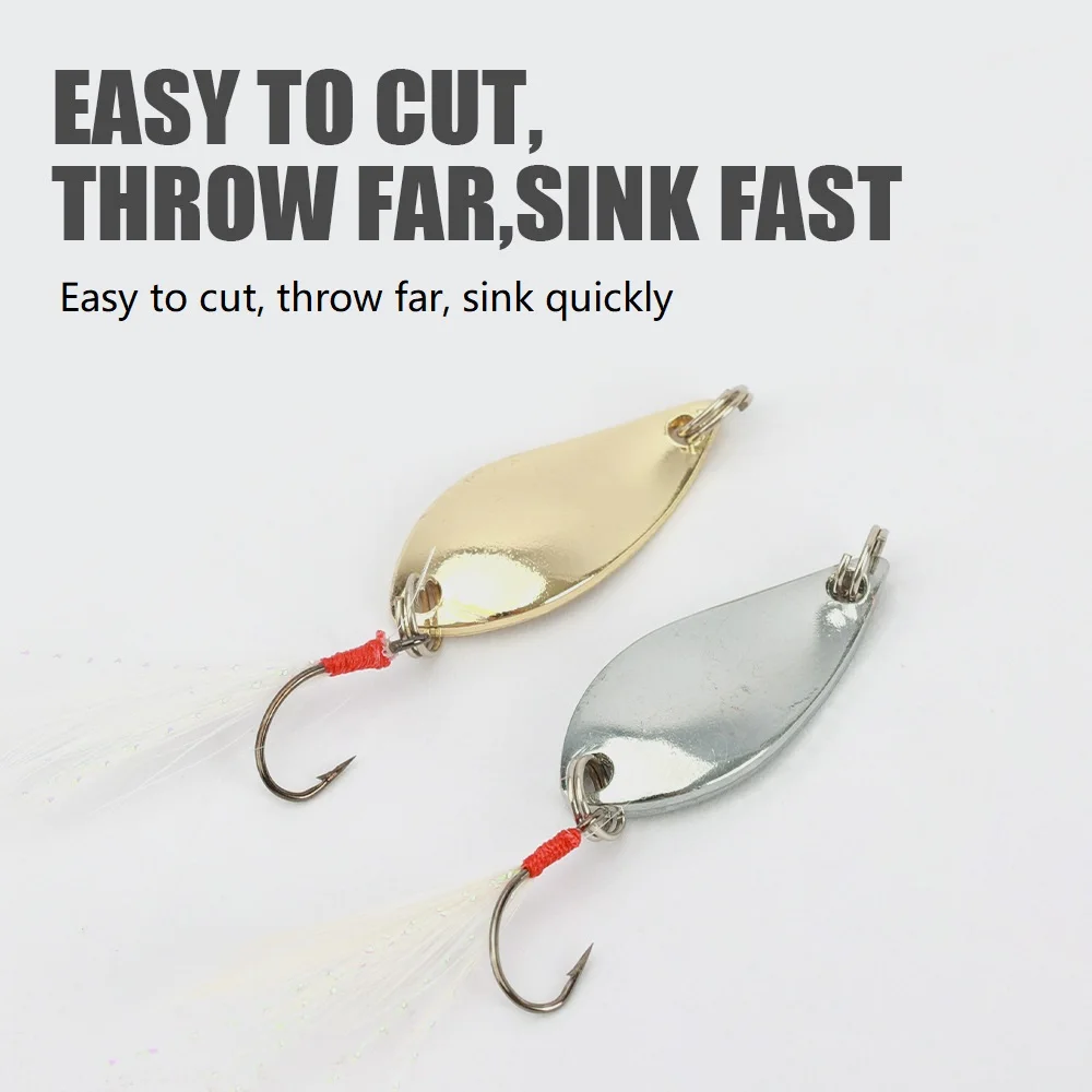 Señuelo de pesca giratorio de Metal, 1 piezas, 2,5g/3,5g/5g, Artificial, lentejuelas pequeñas, ruido, un solo gancho, cebo duro, trucha, carpa - imagen 5