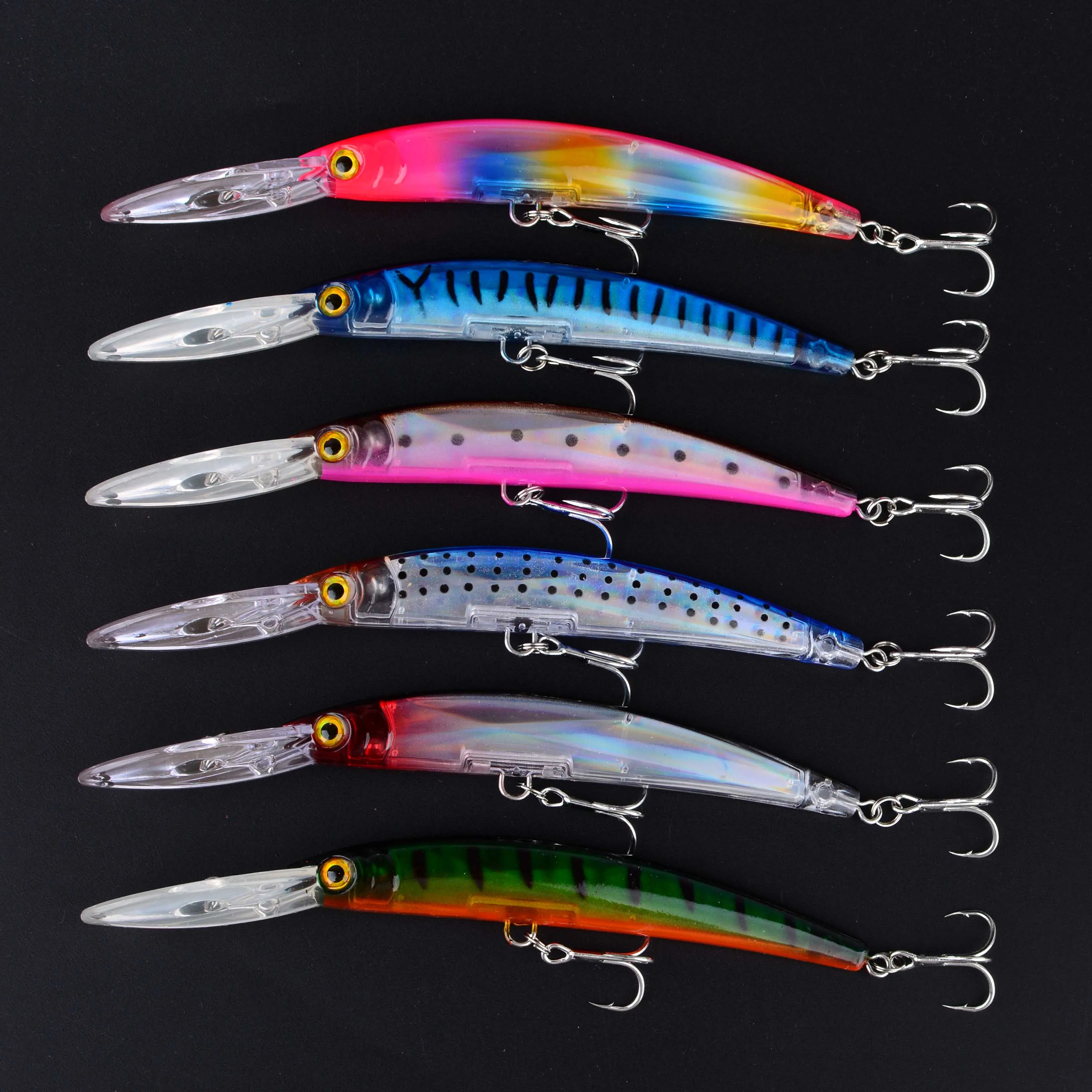 1 unidad de cebos para pececillos, Señuelos de Pesca, Crankbaits artificiales, cebo duro para lubina, Wobblers, aparejos de natación - imagen 2
