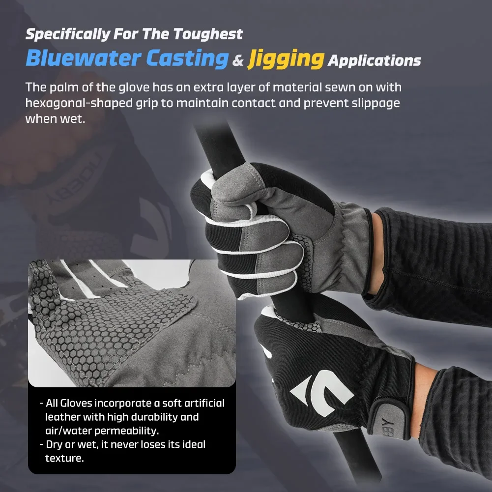 Guantes de Pesca Noeby con Dedos – Antideslizantes, Anticorte y Anti-UV - imagen 4