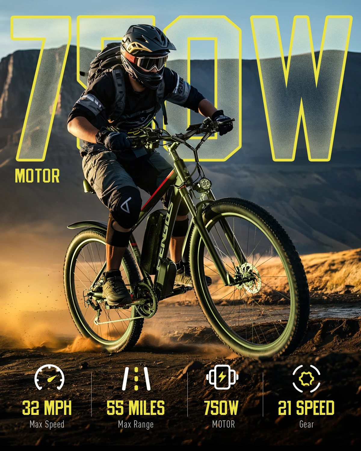 FENGQS Q8 Bicicleta Eléctrica Montaña – 1000W, 48V 17.5Ah, 27.5" - imagen 4