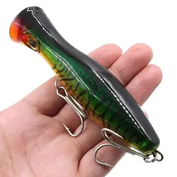 Señuelo popper 130mm 43g para lubina – Ojos 3D y anzuelos triples