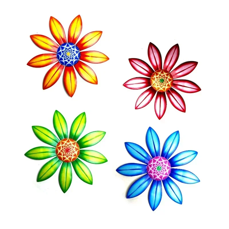 Decoración de pared con flores metálicas colgantes – adorno jardín