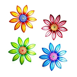 Decoración de pared con flores metálicas colgantes – adorno jardín