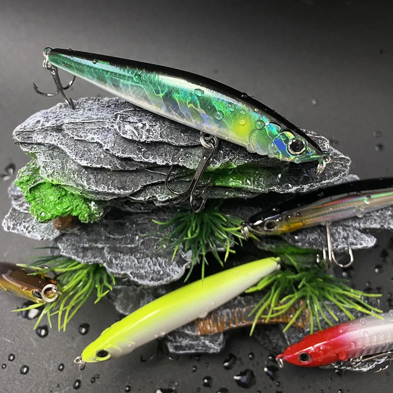 Señuelo tipo lápiz que se hunde de 85mm y 16g con cuentas magnéticas para pesca de Lucio, cebo duro Artificial en alta mar, equipo de pesca - imagen 4