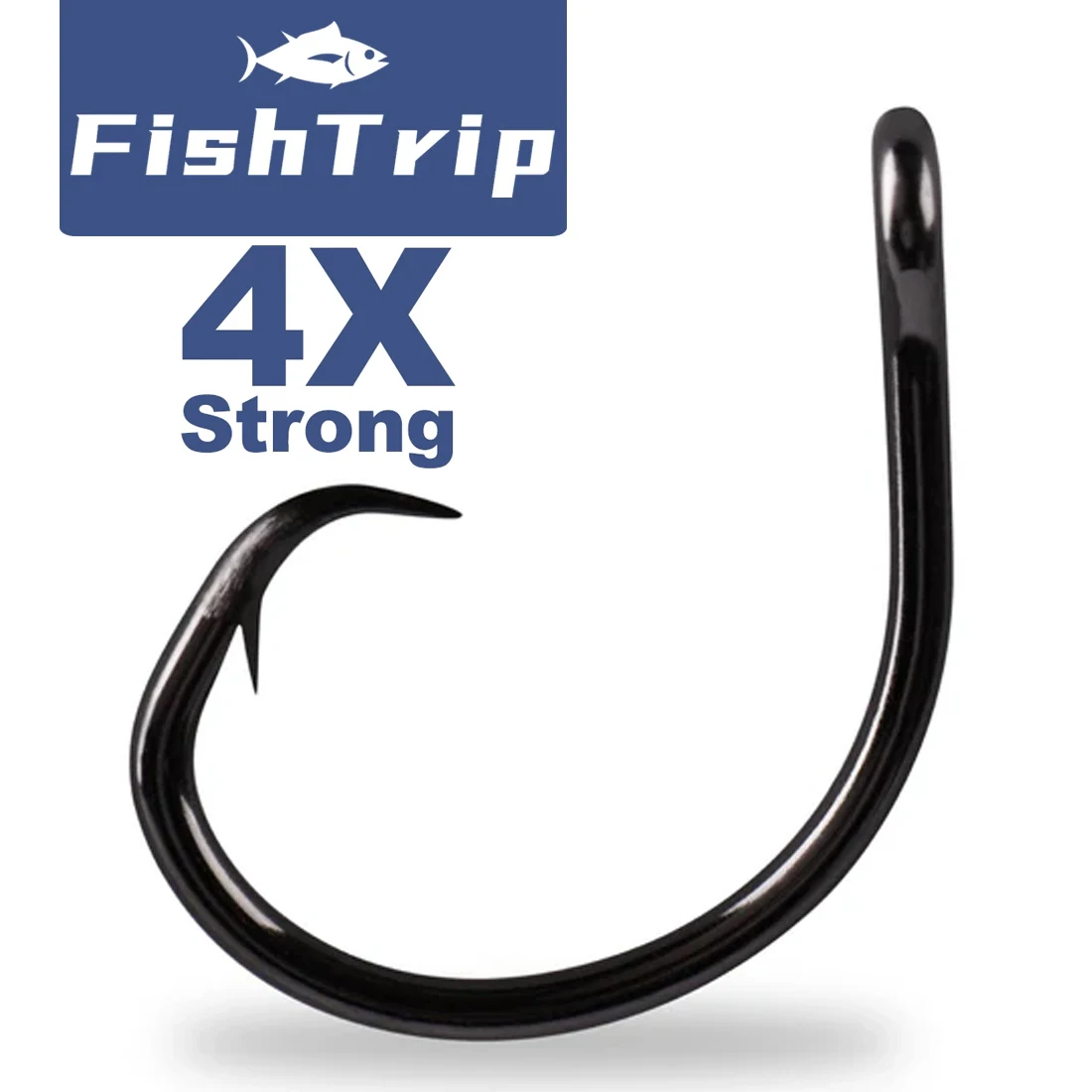 FishTrip 25-50Pcs Circle Hooks Fishing 4X Strong Saltwater Hook Live Bait for Catfish, Tarpon, for Marlin&Deep-dropping