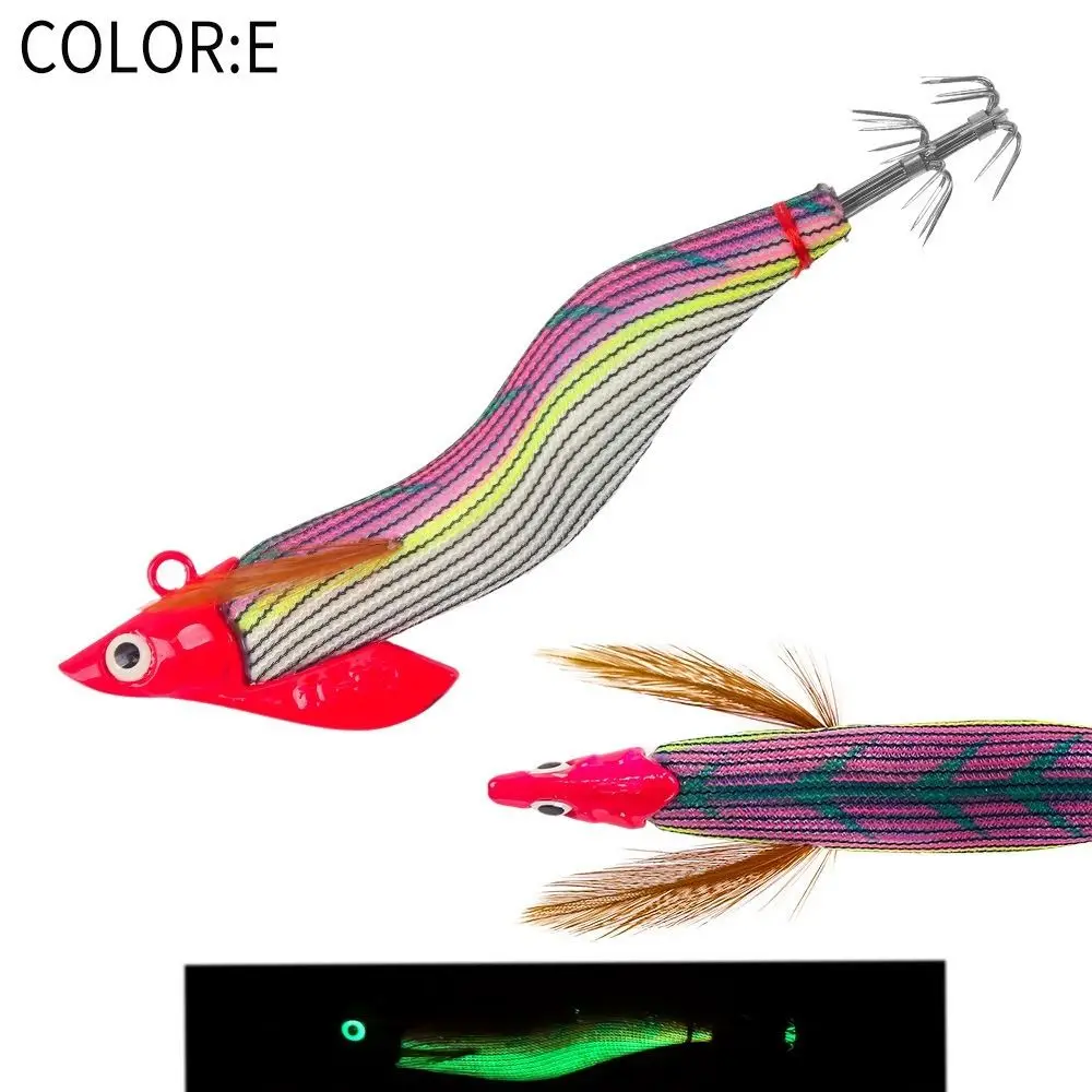 Cebo de calamar luminiscente, 30g de peso, Egi 3,0, anzuelo, señuelos de Jigging, diseño de pulpo de madera, señuelos artificiales, pesca en agua salada