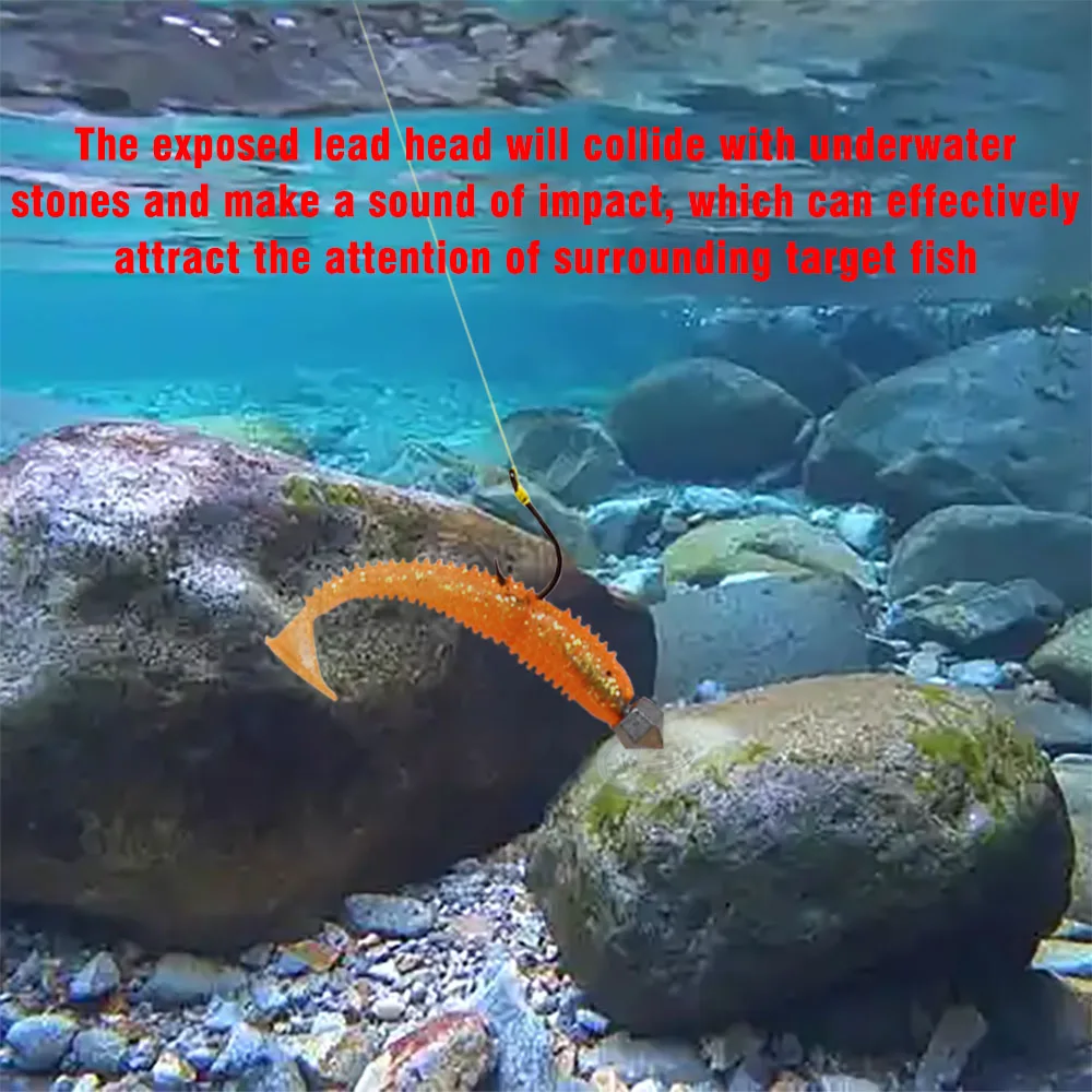 12 Uds. Plomo de tornillo para gusanos blandos pesas de pesca plomo 1g/1,75g/2,8g para agua dulce y salada - imagen 5