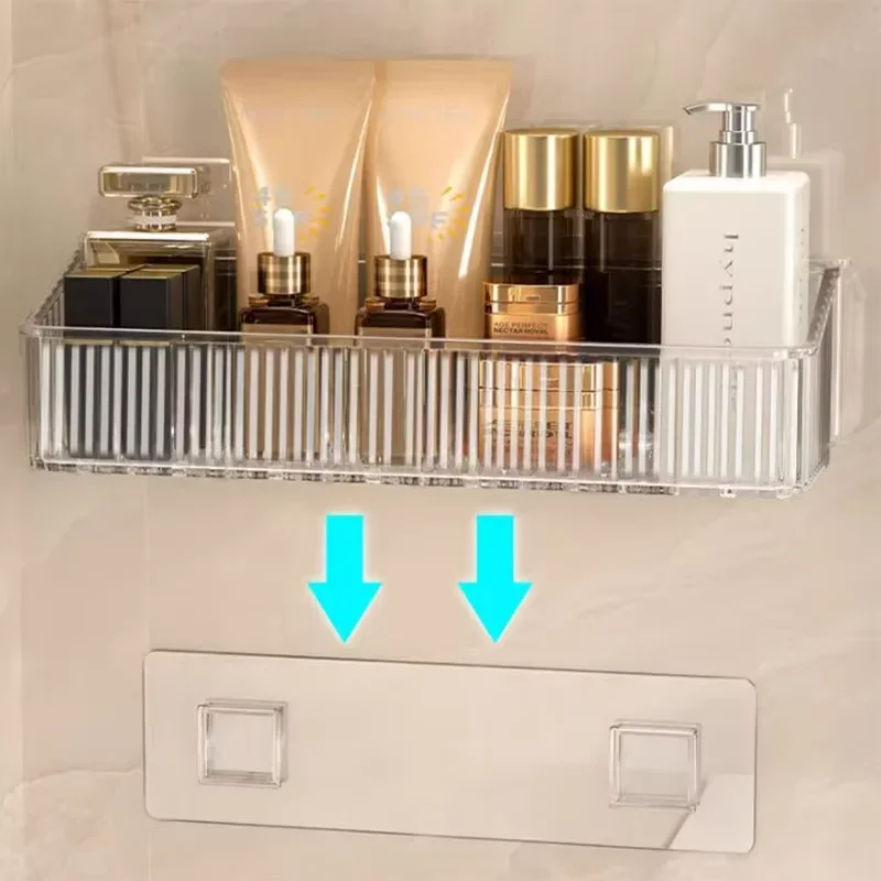Bathroom Storage Rack Toilet Without Punching Wall Hanger Toilet Wall Cosmetic Storage Rack Bathroom - imagen 5