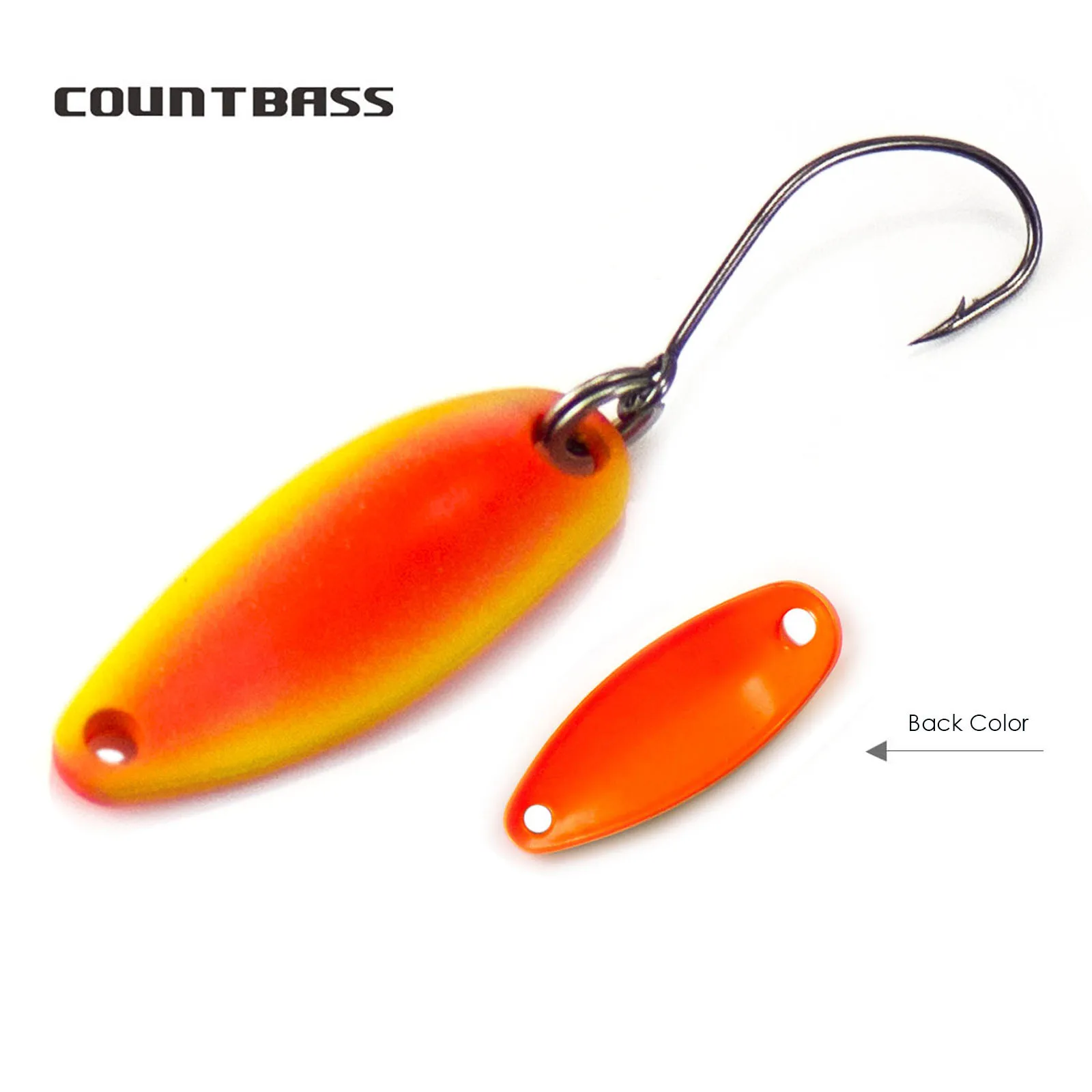 Micro cuchara de pesca Countbass con un solo anzuelo coreano, tamaño 3/32oz 1/8oz, Señuelos de pesca de lubina, trucha de agua dulce, salmón, Lucio