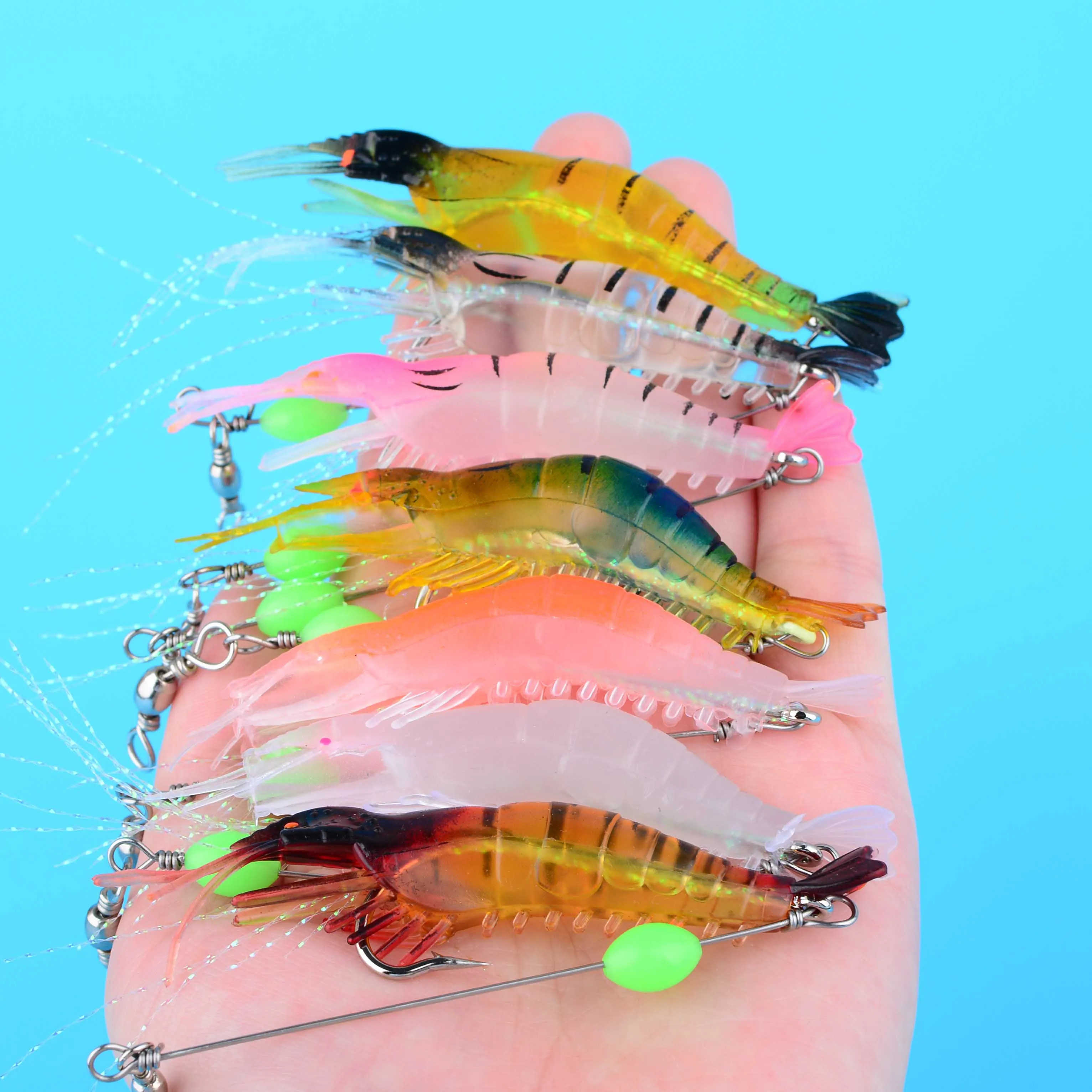 Señuelos de Gamba Noctilucentes – Jig Head en Vinilo para Pesca - imagen 5