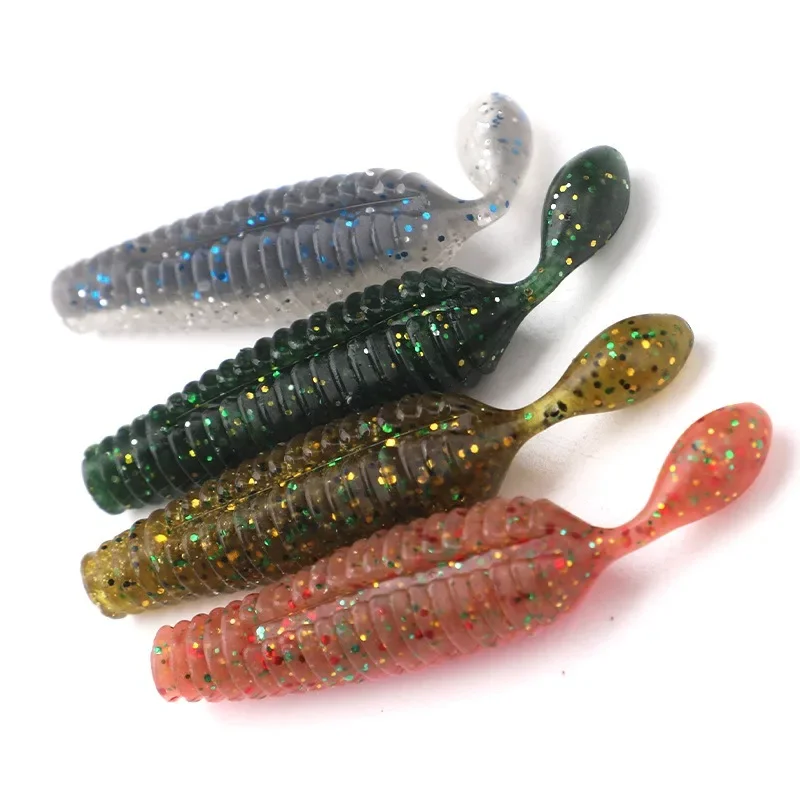 MUKUN-cebo de palo de 6cm, 4,2g, señuelos de plástico blando de peso pesado, cebo Artificial de gusano, señuelo de sábalo de silicona para pesca de lubina - imagen 3