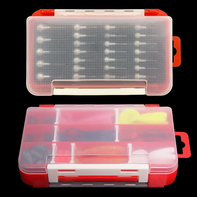 Bazooka-Juego de señuelos blandos de silicona, Kit de cebos de pesca de plomo, gusano Wobbler, cola en T, cabeza de Jigging con caja - imagen 3