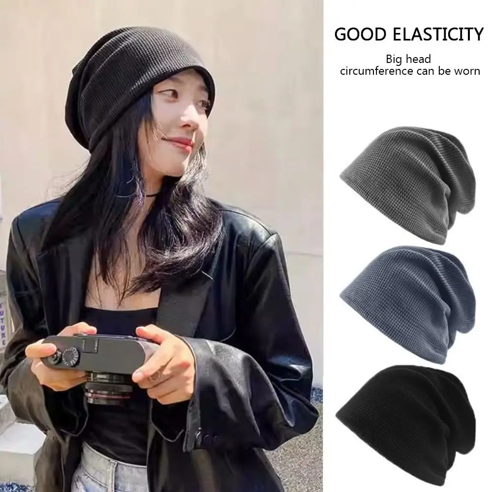 Gorros de punto informales Color sólido Gorro cálido a prueba de viento Gorro de punto para hombres - imagen 5