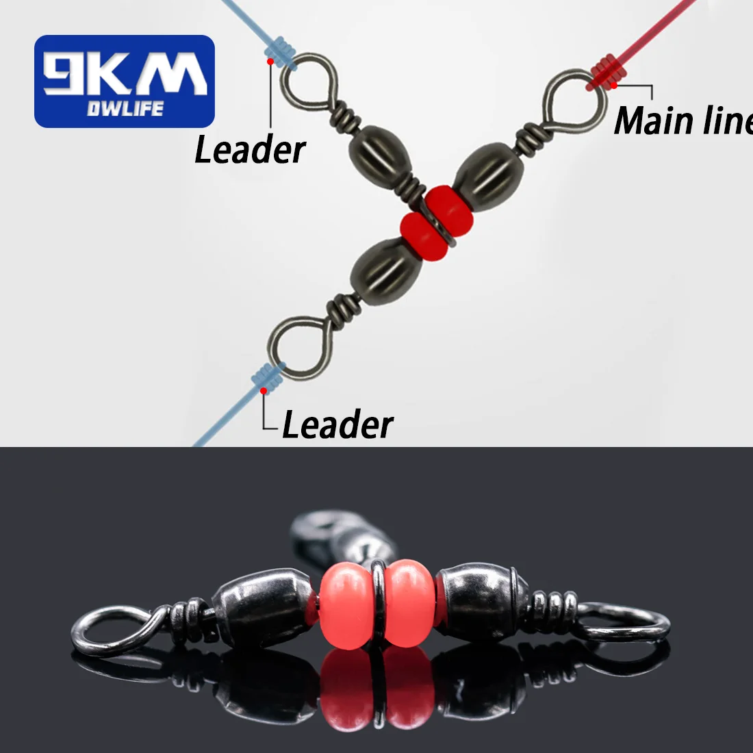 Tres conexiones swivels tackle 25 a 100 PCS tubo giratorio en forma de T swivels conector de línea de pesca swivels tres conexiones de línea cruzada swivels accesorios de pesca - imagen 5