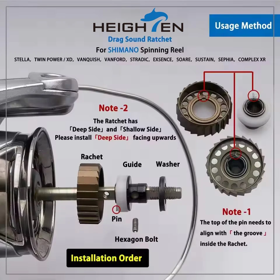 Trinquete de arrastre especial para Shimano Stella Vanquish Twinpower Stradic Vanford, carrete giratorio - imagen 5