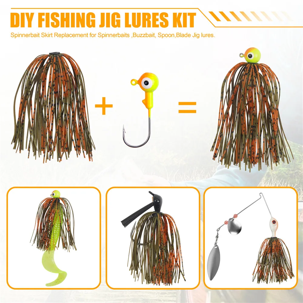 6 uds faldas de silicona señuelo de pesca cebo Artificial para Spinnerbait Buzzbait Bass trucha accesorios de señuelo de pesca - imagen 5