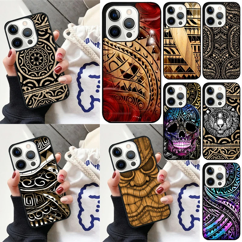 Funda iPhone con tatuaje tribal maorí para pesca visual