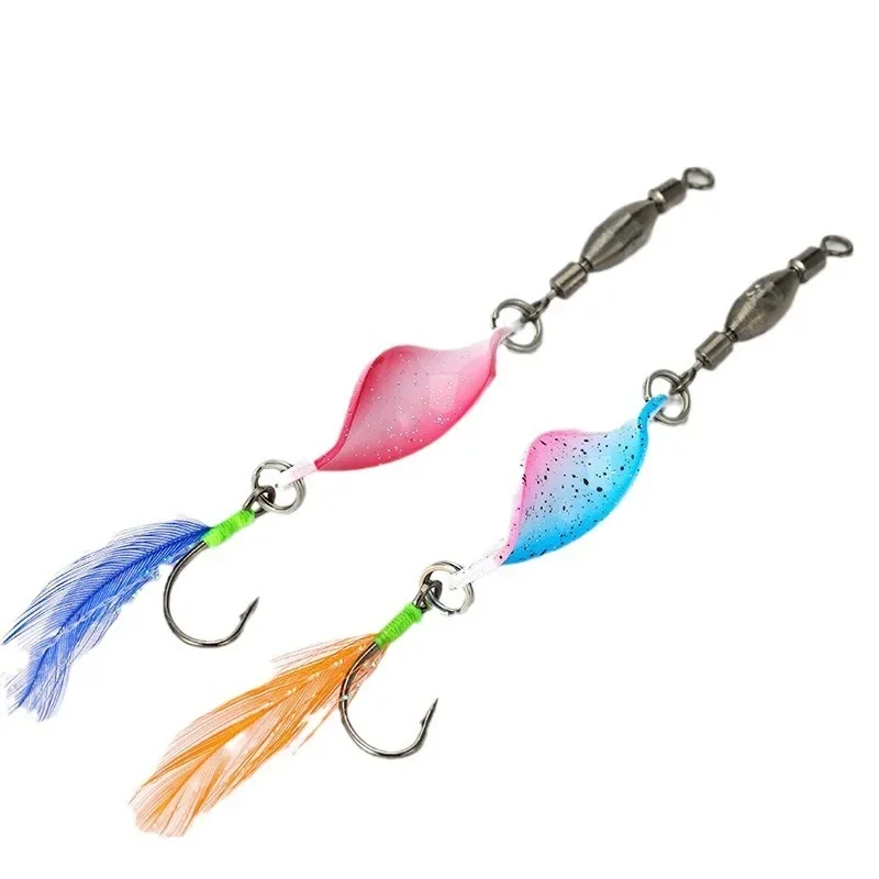 Kit de Señuelos de cucharas de pesca, 5 uds., giradores giratorios de pesca con estuche de almacenamiento, cebos giratorios de pesca duros para lubina, salmón, Lucio, perca - imagen 2