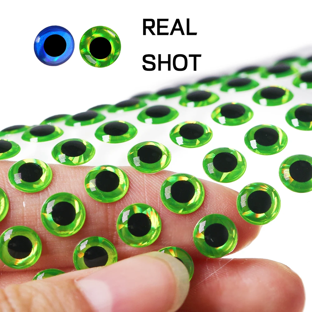 ICERIO-Ojos de pez epoxi 3D holográficos, 100 piezas, para pesca con mosca, cebos, Jig, Crankbaits, pececillos, Material para hacer - imagen 4
