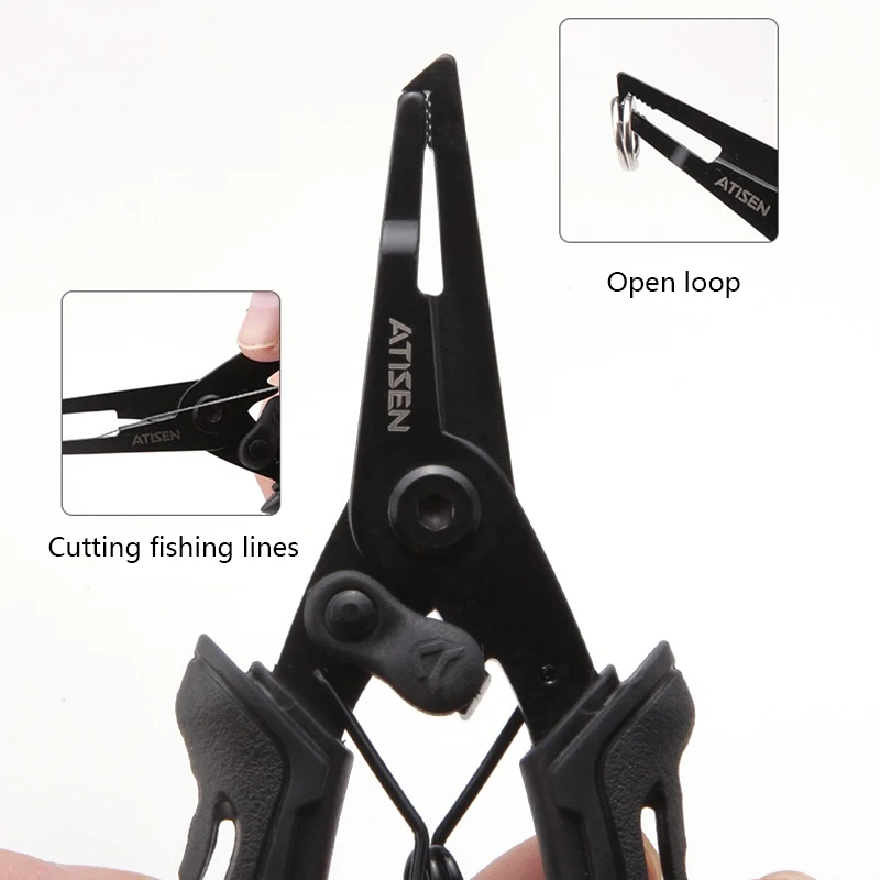 Alicates de pesca, tijeras de hilo de pescado de acero inoxidable, alicates de señuelo portátiles multifuncionales para exteriores - imagen 3