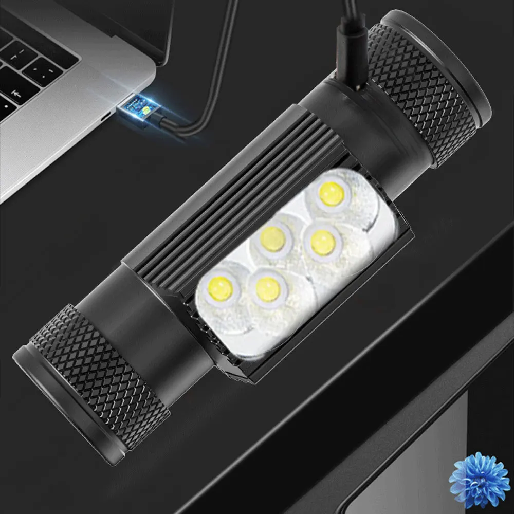 Faro led P8 recargable tipo C, linterna de cabeza para pesca, caza, Camping, luz de atenuación continua - imagen 2