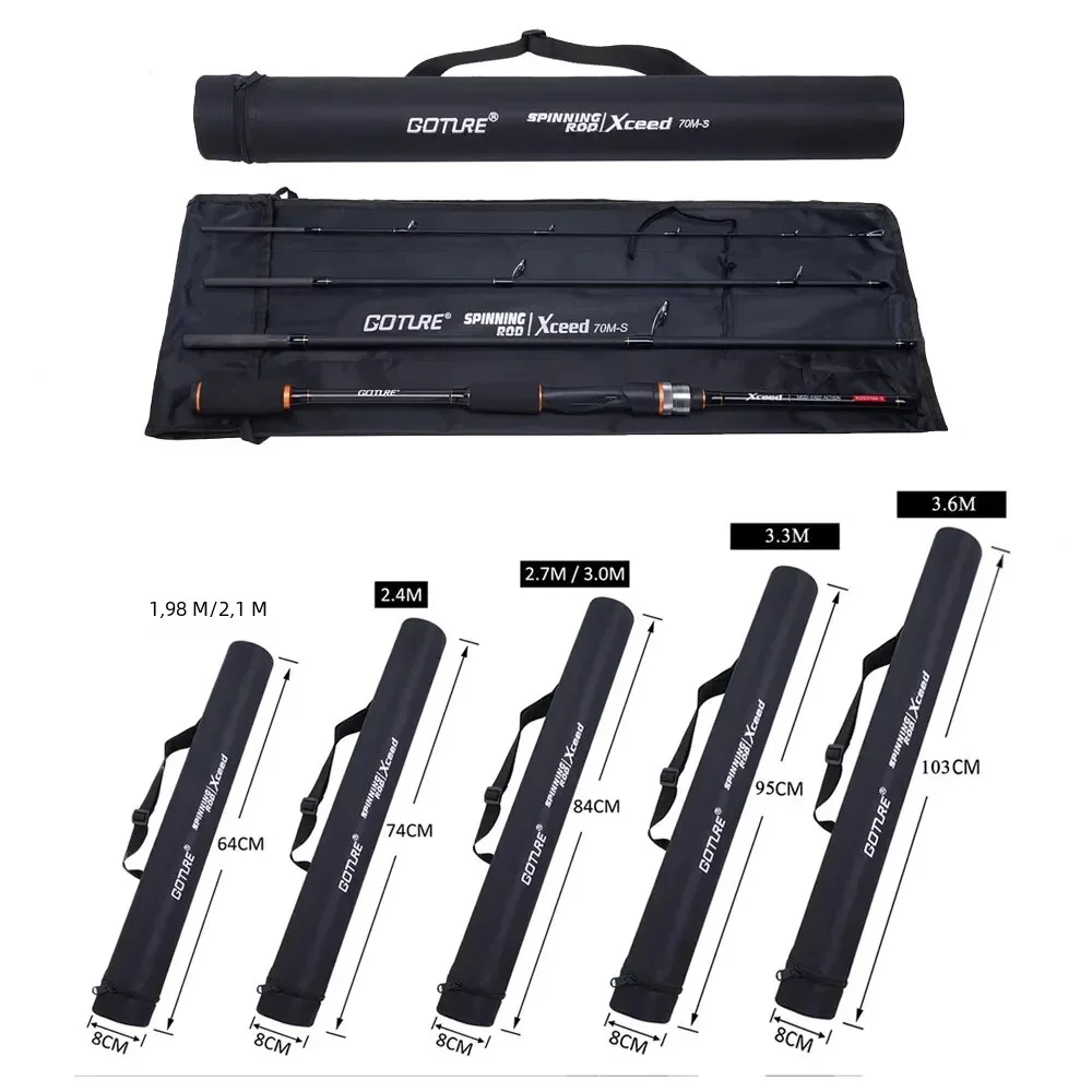 Caña de pescar de viaje Goture Xceed de 4 posiciones con anillo guía Fuji de fibra de carbono 1,98-3,6 M caña de señuelo de fundición giratoria para pesca de carpa - imagen 5