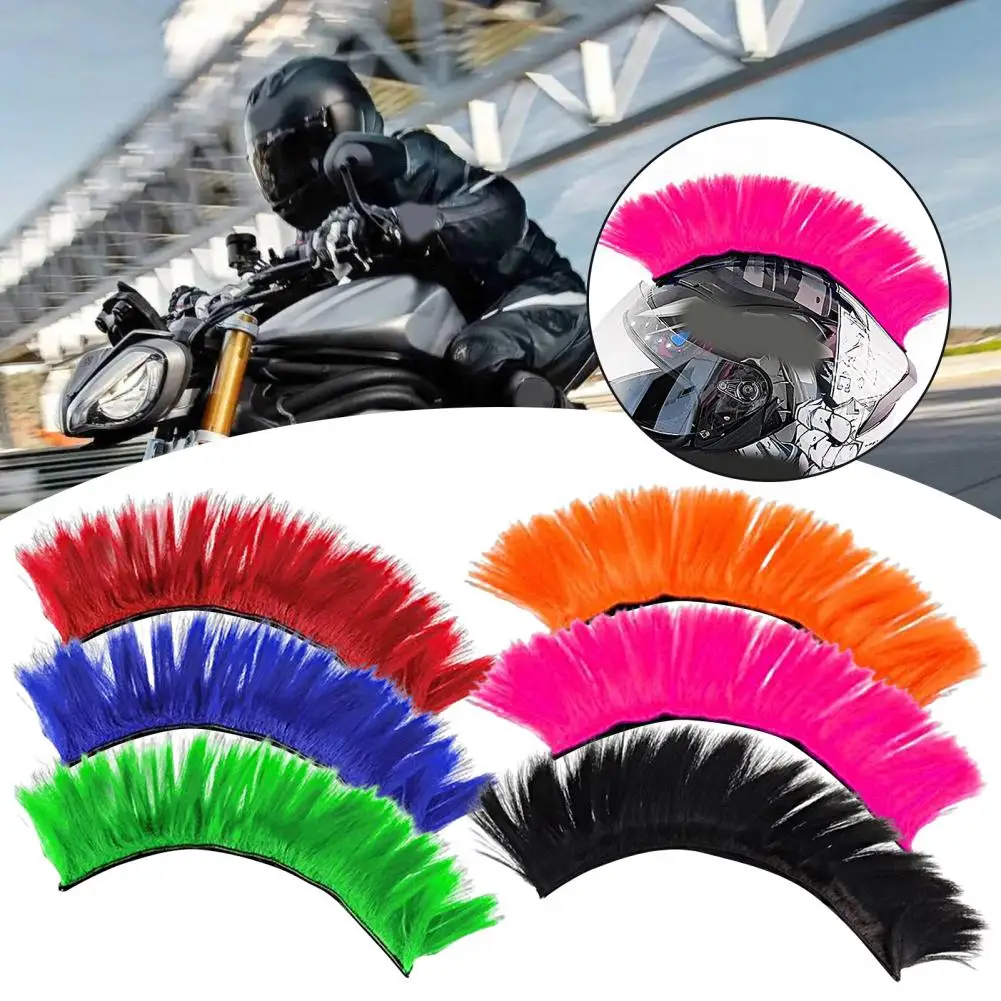 Peluca de casco cortable desmontable Pruiken Kleurrijke Hanekam Motocross seda Color brillante casco Mohawk ciclismo suministros para montar