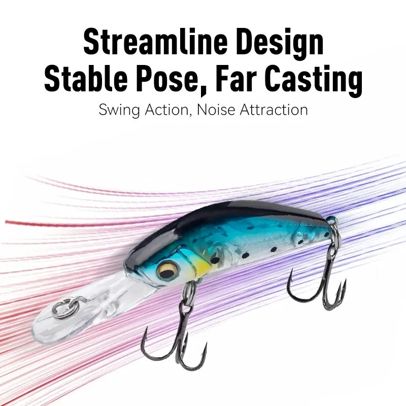 Leydun-Señuelos de pesca Micro Minnow, 35mm, 2,4g, cebos duros de buena acción, Mini Crankbait, Wobblers de alta calidad para lubina, trucha - imagen 5