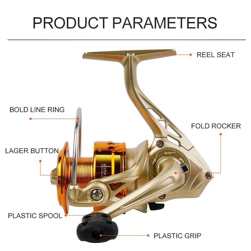 Carrete de pesca giratorio BILLINGS para agua dulce y salada, carrete ultraligero plegable, balancín izquierdo/derecho intercambiable, fácil de llevar - imagen 3