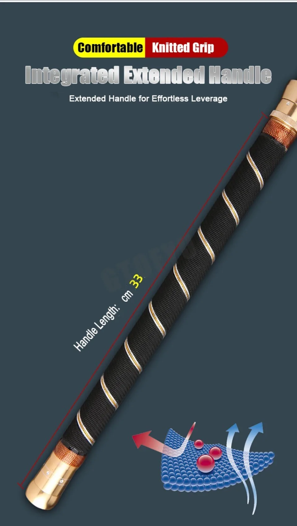 Mejore su agarre y comodidad con nuestro mango extendido ergonómico diseñado para un apalancamiento sin esfuerzo