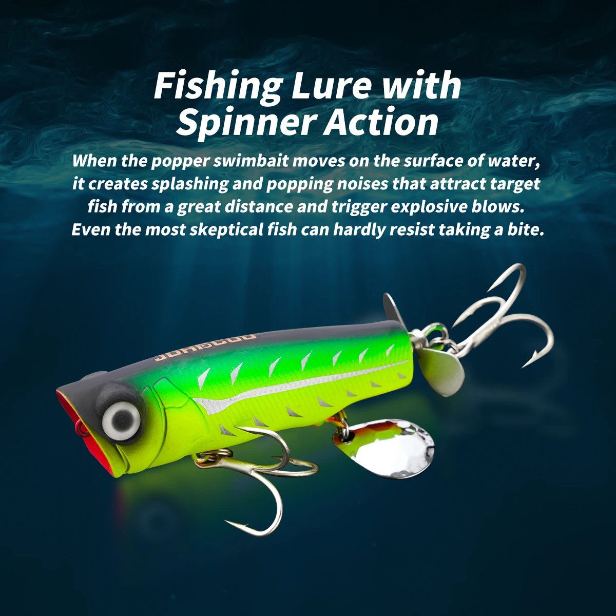 Johncoo Popper topwater para lubina con hélice – Flotante - imagen 4
