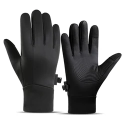 Guantes para correr de montaña para hombre, guantes de invierno con pantalla táctil, cálidos, antideslizantes, a prueba de viento, resistentes a la lluvia, para deportes de equitación