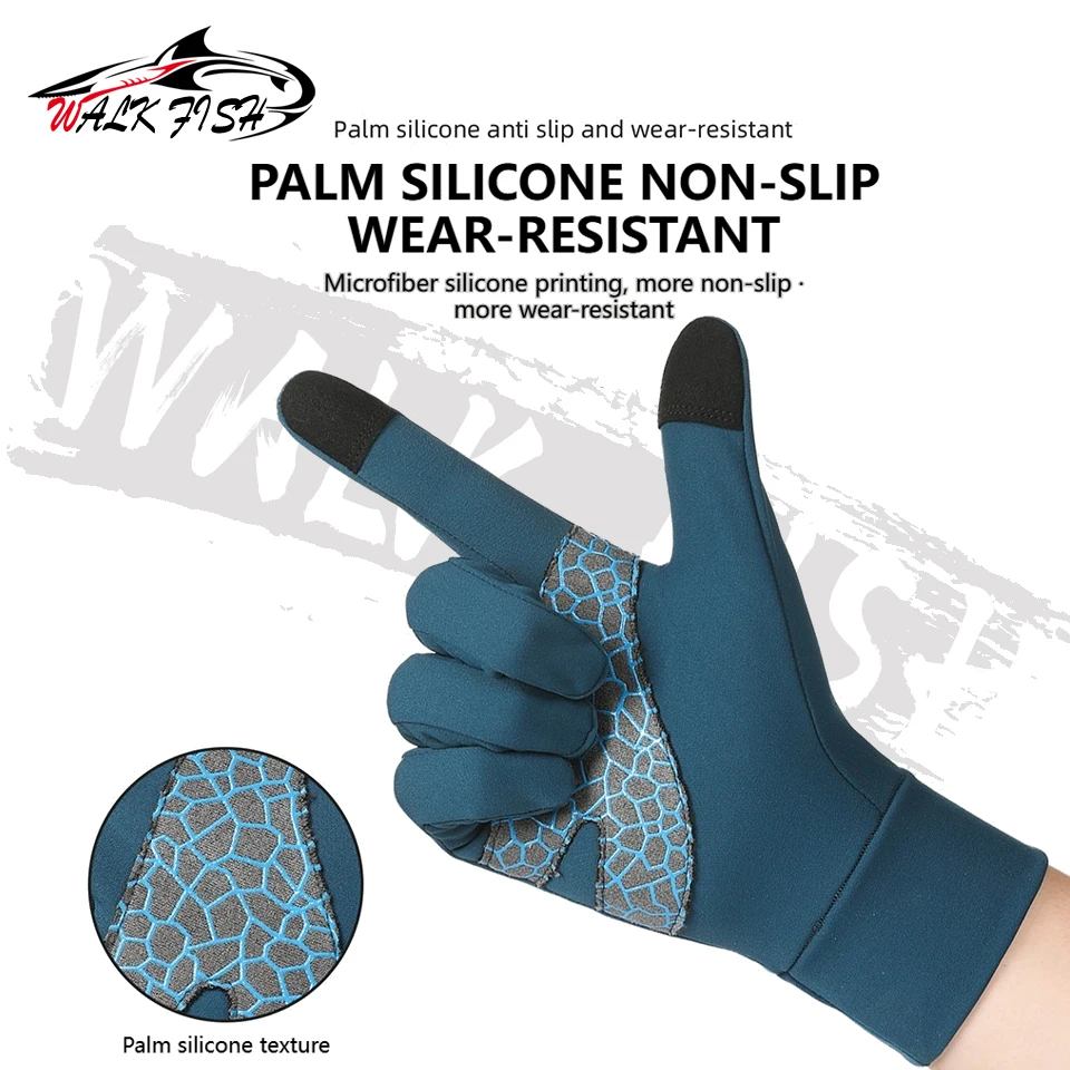 WALK FISH-guantes de pesca para entrenamiento de invierno, mantienen el calor, deportes al aire libre, correr, deportes de maratón, ciclismo, colección de forro polar antideslizante - imagen 2