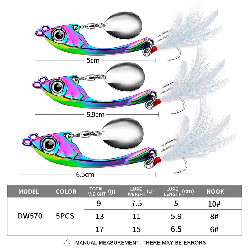 Señuelo de pesca con lentejuelas de Metal, cebo giratorio, Wobbler, perca falsa, Crankbait, Shads Jig, Moon Spinning, VIB, 9g, 13g, 17g, 50mm, 59mm, 65mm - imagen 4