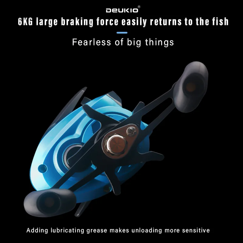 Carrete DEUKIO Baitcasting de agua salada, carrete de Metal de 6KG de arrastre máximo 7,2: 1, relación de engranaje, carretes de pesca Baitcaster para agua de mar fresca - imagen 4