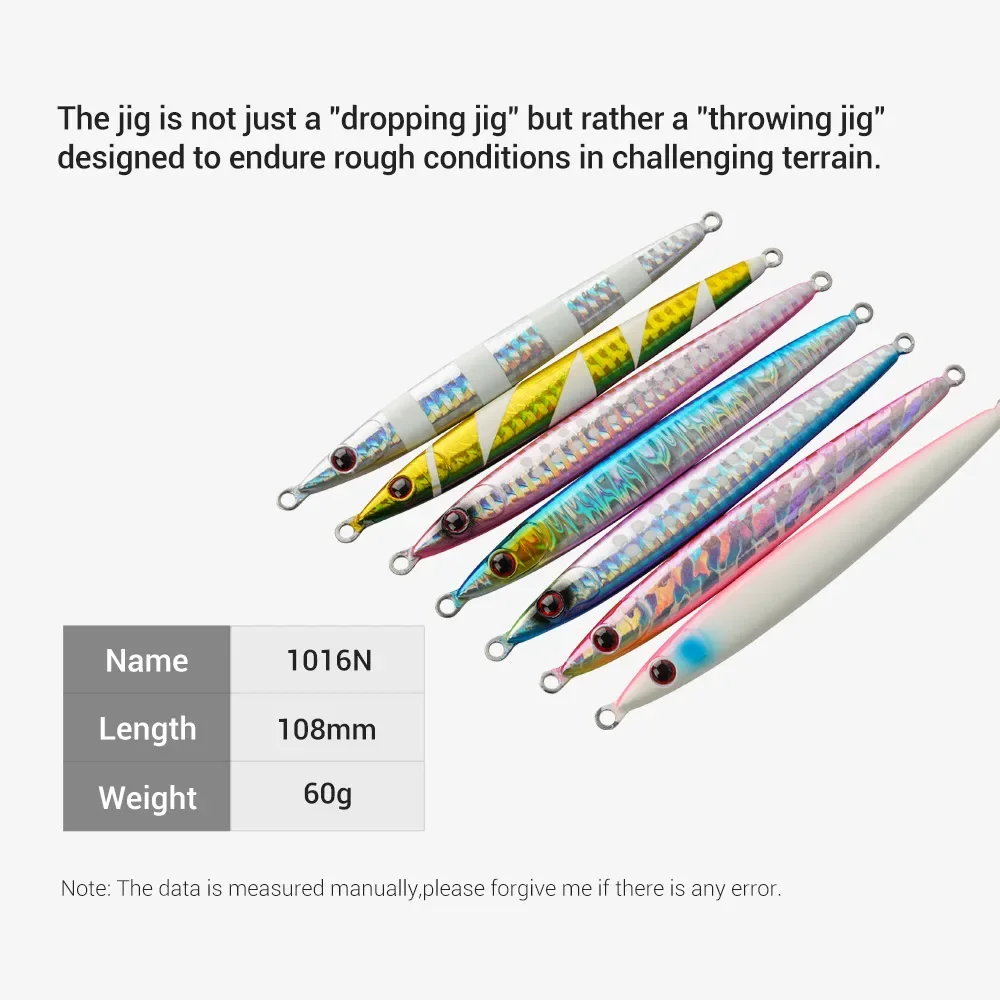 Noeby-señuelo de pesca con plantilla de Metal, plantillas de fundición larga de 60g, paneles de acero, Jigging de orilla más fuerte, Señuelos de pesca de agua salada de fundición larga - imagen 3