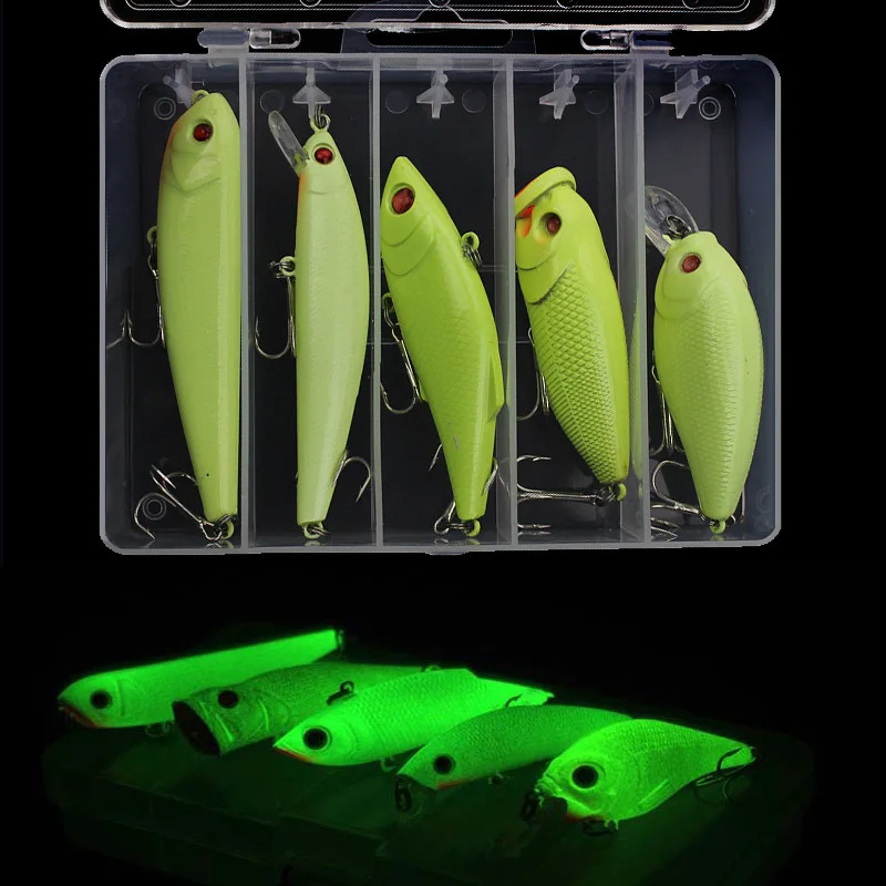 FTK-señuelo de Pesca luminoso 3D, cebo Crankbait Minnow, lápiz que se hunde, Swimbait, Popper duro de plástico brillante, Pesca oscura Isca - imagen 4