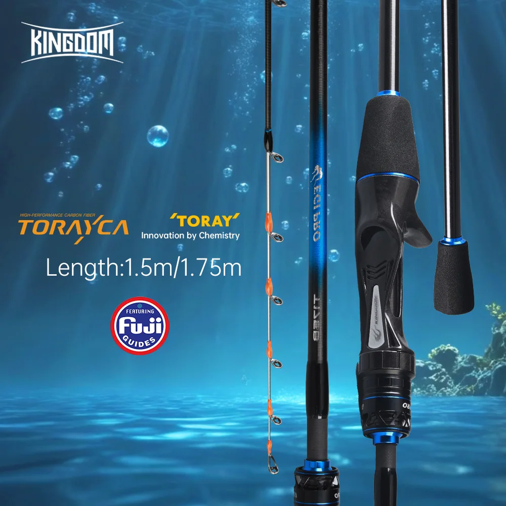 Kingdom Squid 1,5-1,75m caña ligera carbono Fuji para pulpo y calamar - imagen 2
