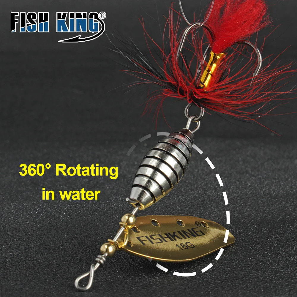FTK-señuelo de pesca Artificial con gancho afilado, pluma giratoria, cuchara oscilante, 6g, 12g, 16g, 2023 - imagen 3