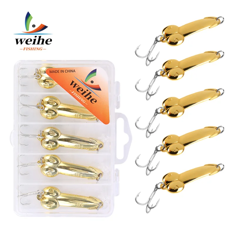WEIHE cucharas de pesca con anzuelos triples – set para spinning - imagen 5