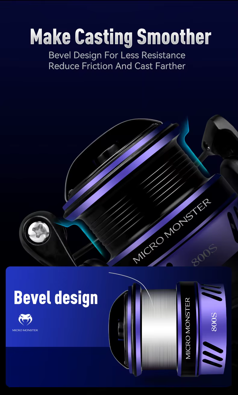 Experimente un casting sin costuras con el micro monstruo 800 diseñado para una pesca más suave y precisa