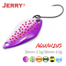 Jerry Aquarius-Señuelos de pesca de alta calidad, cebo Artificial duro, cucharas para trucha, señuelos de Metal para pesca en agua dulce, anzuelo individual