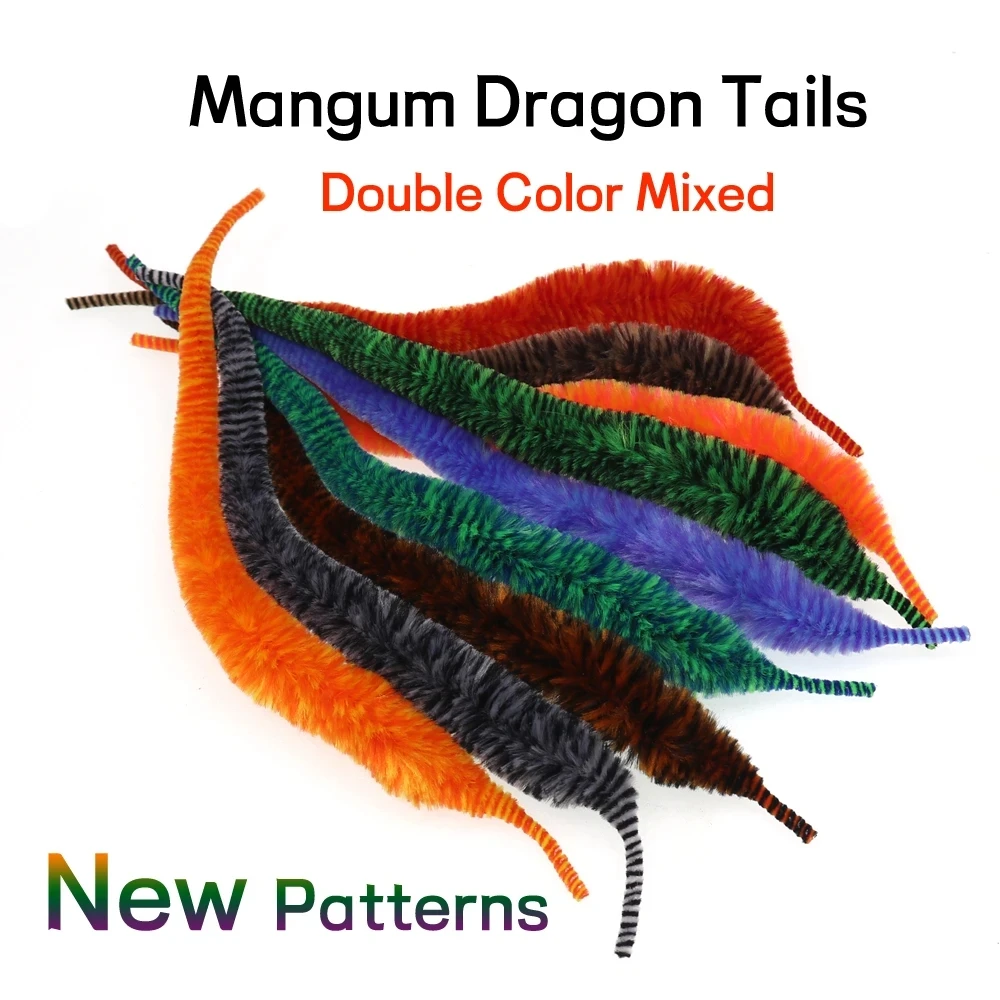 Ellllv 10 Uds 8 "~ 9" cola de dragón de Magnum multicolor pesca con mosca de agua salada serpentinas de peces cebo Material de atado para Lucio Muskie - imagen 4