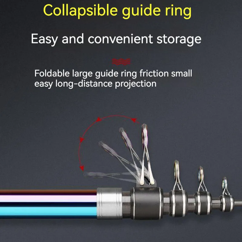 Caña de pescar giratoria telescópica de carbono, accesorio de alimentación giratorio, cebo fundido, 4,5/4,2/3,9/3,6/2,7 M, 50-2,1G - imagen 3